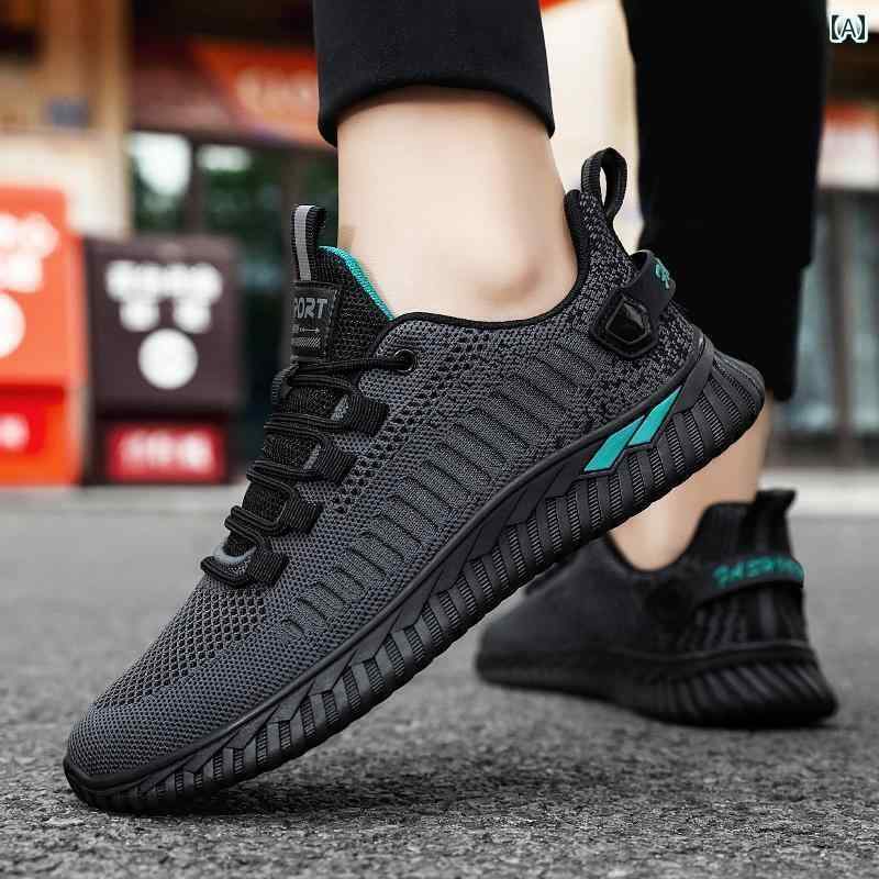 ウォーキング シューズ メンズ メンズシューズ 夏 通気性 2025年 メッシュ スポーツ シューズ メンズ 旅行 ブラック ランニング カジュアル
