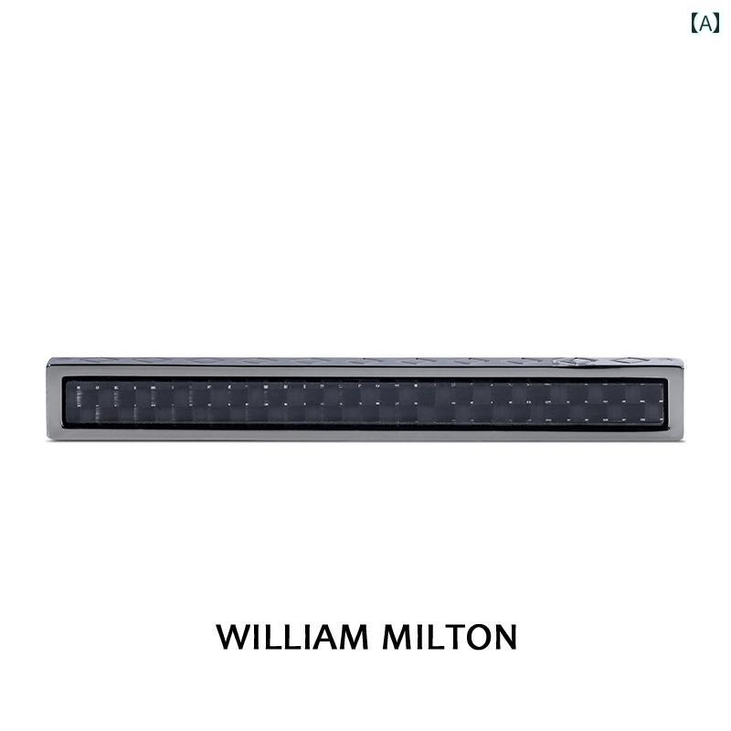 ネクタイピン メンズ ビジネス ウィリアム ミルトン カー ボン ファイバー 軽量 高級 ネクタイ ピン メ..