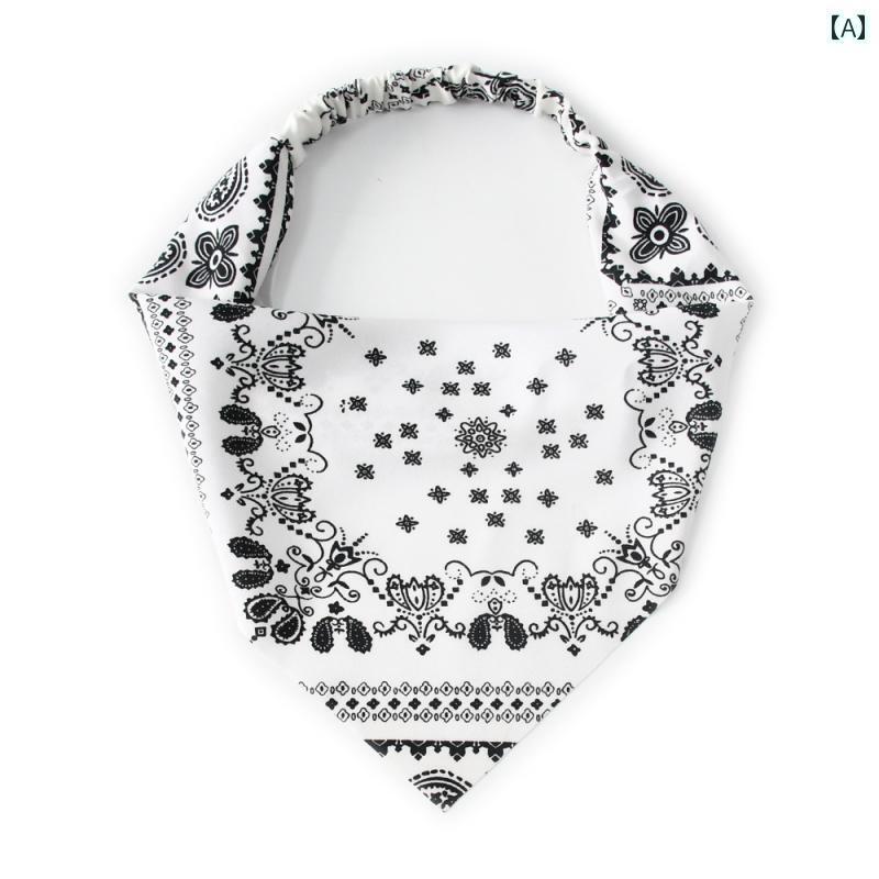 バンダナ おしゃれ ターバン レトロ カシュー フラワーアート かわいい ヘッド スカーフ トライアング..