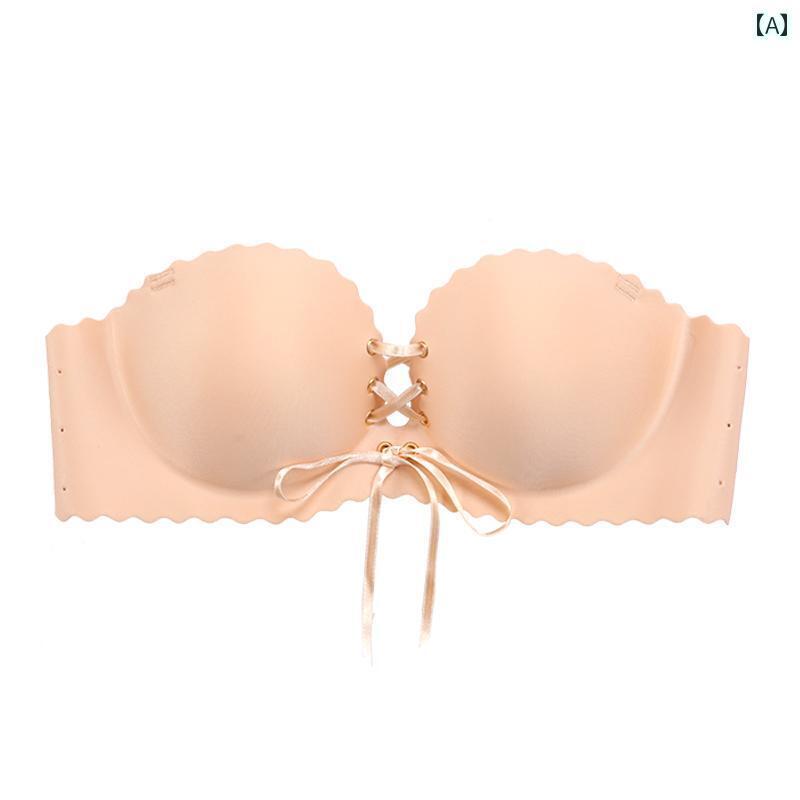 チューブ トップ ブラ 女性用 見えない ストラップレス 下着 プッシュアップ 滑り止め ブラ チューブ トップ ラップ 小さい 美しい バックレス