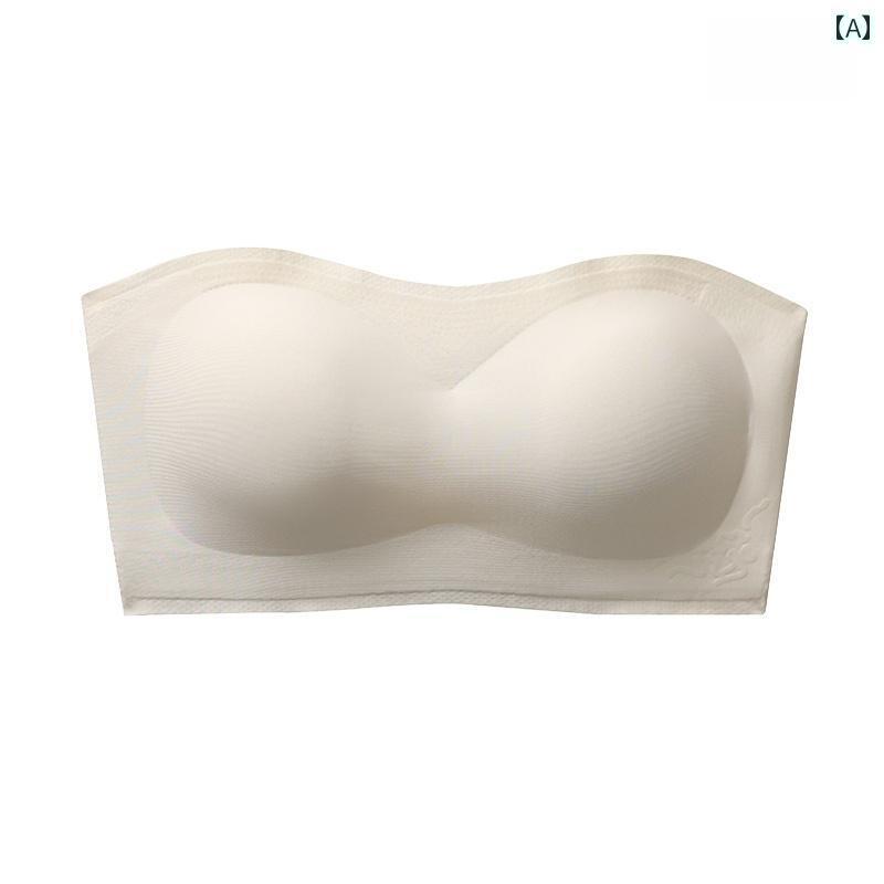 チューブ トップ ブラ 2025 安定 ストラップレス 下着 レディース 滑り止め チューブ トップ シームレ..