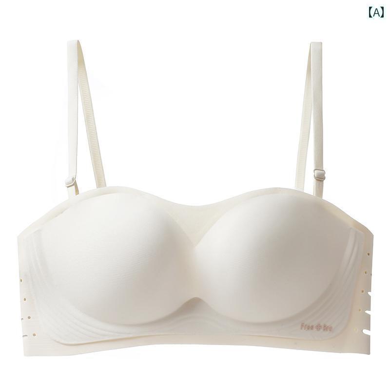 チューブ トップ ブラ 夏用 ストラップレス ブラジャー 下着 レディース バック レス 胸 ラップ セクシー ギャザー 滑りにくい インビジブル 薄型 リフト ウェディングドレス スリング