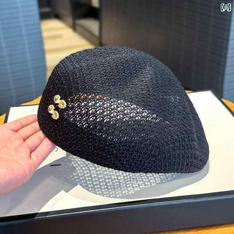 ベレー帽 おしゃれな レディース 女性用 夏用 通気性の ある 薄型 ベレー 帽の アップグレード 版。 顔..