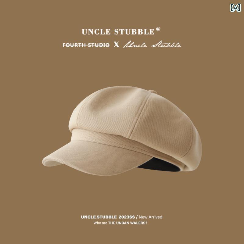 ベレー帽 おしゃれな レディース 女の子用 秋冬 ベレー 帽 韓国 顔 出し小 八 角 帽子 文学 レトロ キ..