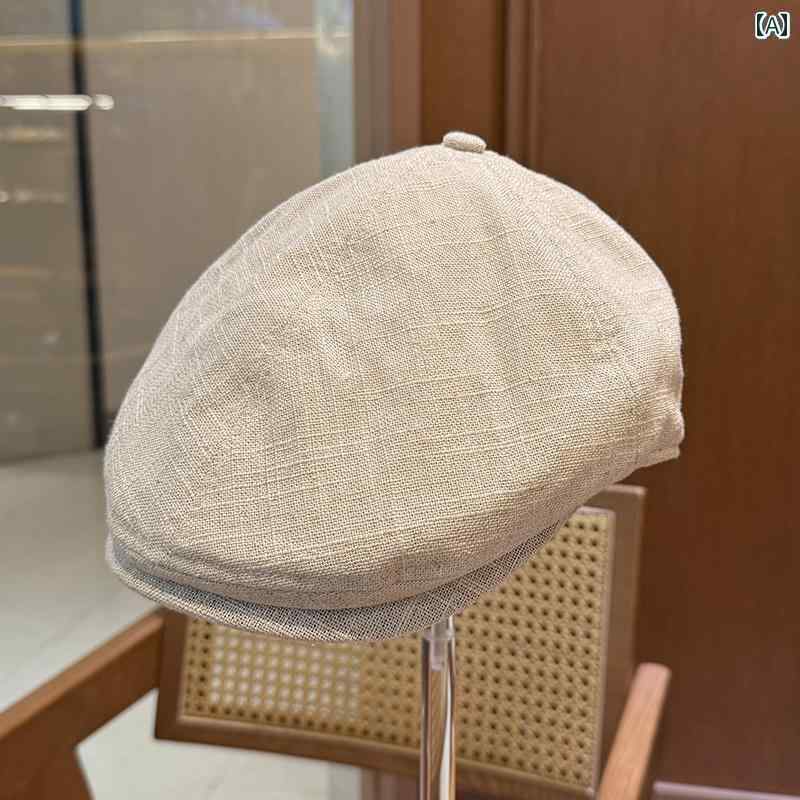 ベレー帽 かわいい キャップ オールド マネー フォワード ハット 英国 コットンと リネンの ダックビル..