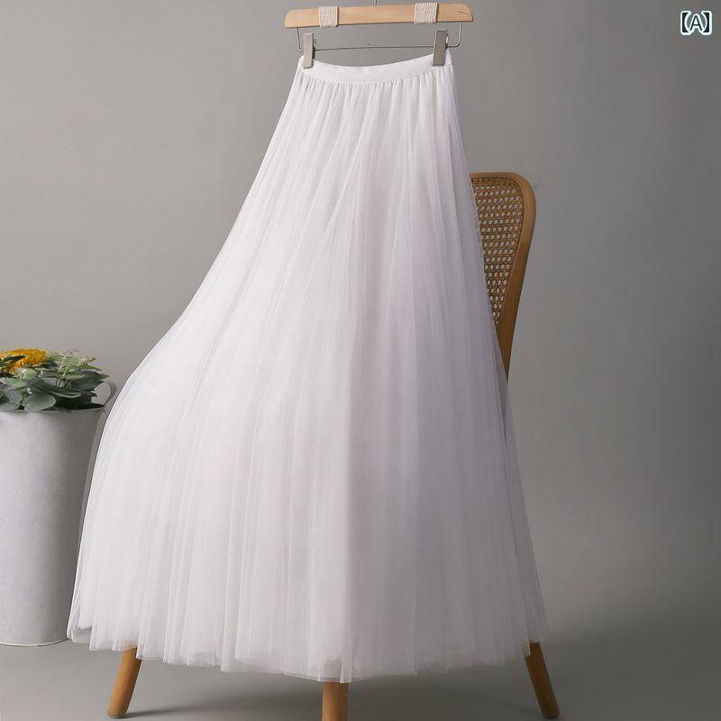 チュールスカート 快適 ガーゼ スカート 2024 新 高級 メッシュ 女性 720度 スイング ダンス スクエアダンス サンド a ライン