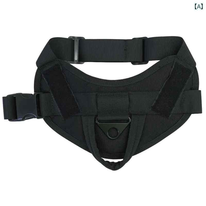 ハーネス リード ワンちゃん用 ペット 犬 タクティカルベスト 大型 訓練 防 爆 首輪 ナイロン 強力な ..