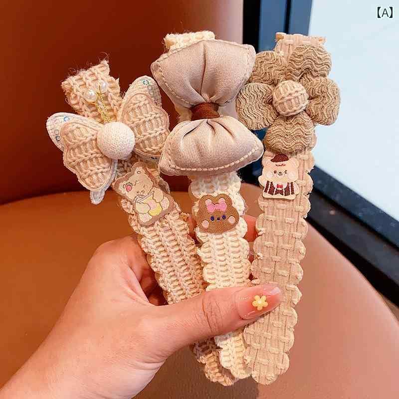 ヘッド アクセサリー バンド 女の子 ミルク コーヒー 色の 魔法の スティックの 前髪の ステッカー 子..