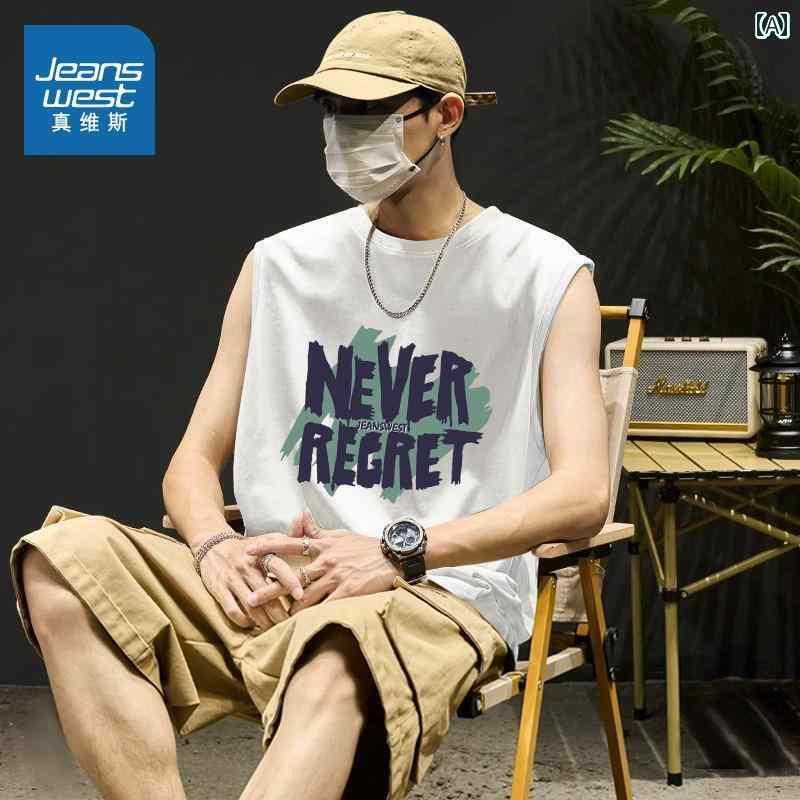 タンクトップ メンズ シンプル NN Jeanswest ベスト メンズ ファッション クール コットン ゆったり カジュアル ノースリーブ Tシャツ スポーツ...