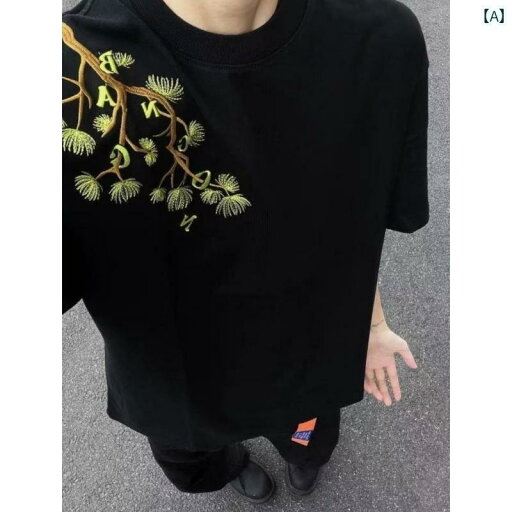 ワンポイント Tシャツ おしゃれ 260 g 厚手 コットン 半袖 ユニセックス 2025夏 ゆったり アメリカン ストリート 文字 刺繍 Tシャツ ワンポイント Tシャツ おしゃれ 260 g 厚手 コットン 半袖 ユニセックス 2025夏 ゆったり アメリカン ストリート 文字 刺繍 Tシャツ