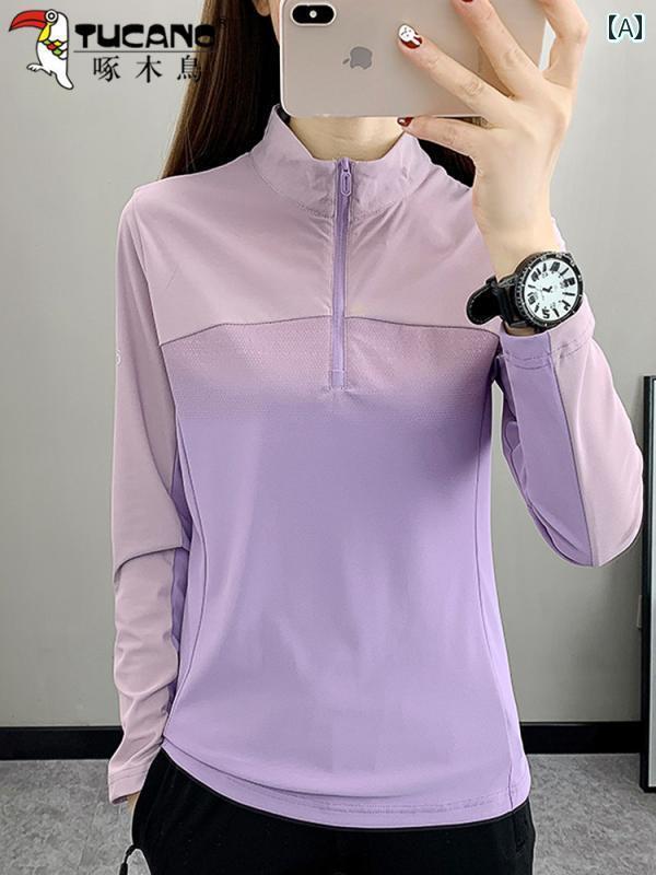 アウトドア ウェア レディース ウッドペッカー 冷感 長袖 Tシャツ レディース 夏 2025 レジャー スポーツ 薄手 速乾 服 アウトドア トップス