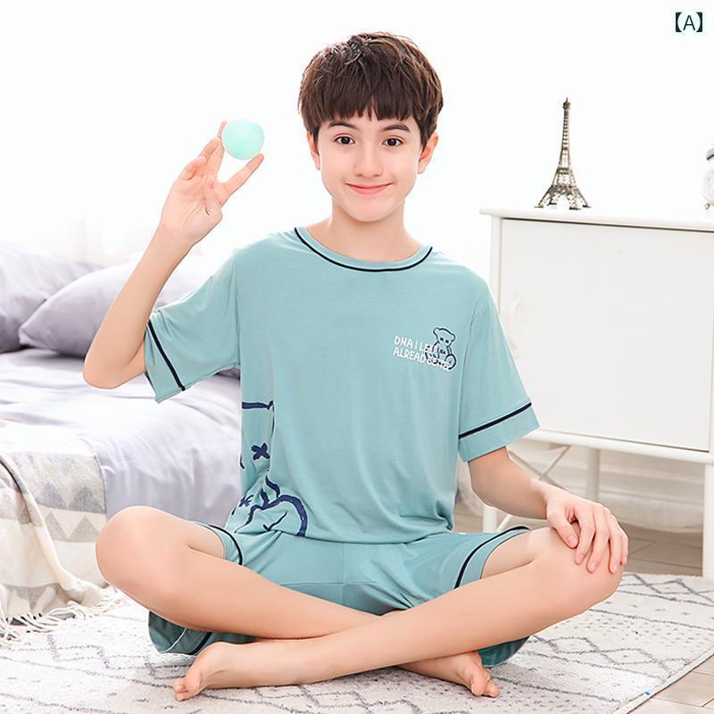 子供 パジャマ かわいい モダール ボーイズ パジャマ 夏 薄手 子供用 空調 服 半袖 夏服中大 男の子 ホーム スーツ