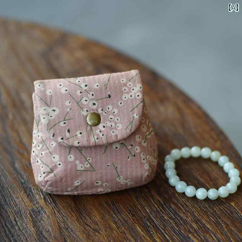 おしゃれな アクセサリー ポーチ 高級 スナップ ボタン 綿 ジュエリー バッグ Wenwan 収納 布 ブレスレット ネックレスジュエリー 包装 ベルベット