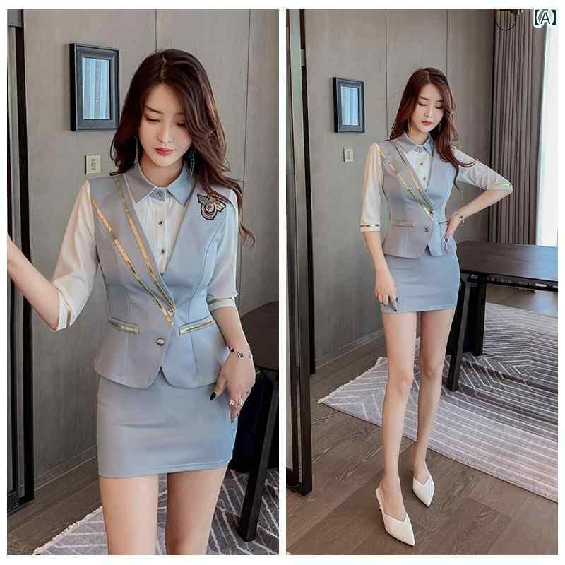 レディース ワーク ウェア なの スリム ナイトクラブ KTV プリンセス 作業着 スチュワーデス 制服 プロ..