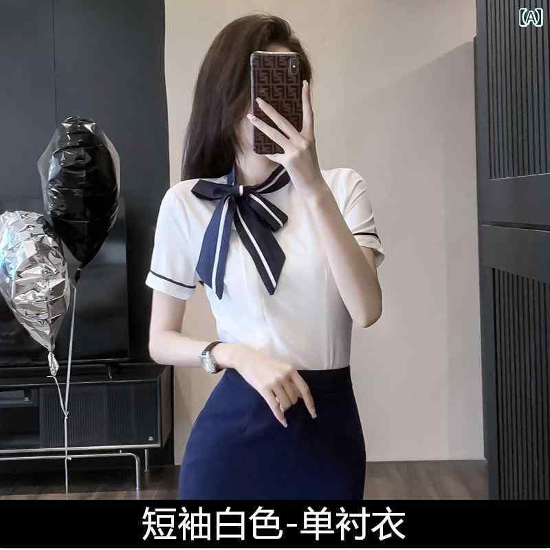 レディース ワーク ウェア スチュワーデスの プロ スーツ ハイエンドの 白い シャツ スカート ホテルの フロント 受付 美容院の 営業 ..