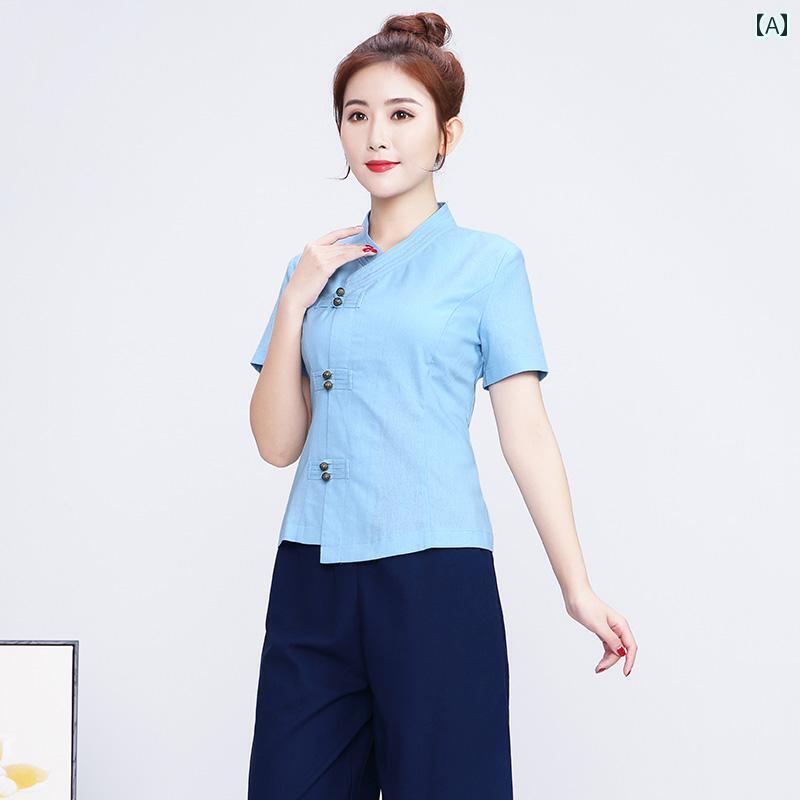 レディース ワーク ウェア 美容師の 作業着 女性用 ヘルスクラブの ウェイター 美容院の マッサージ 高..