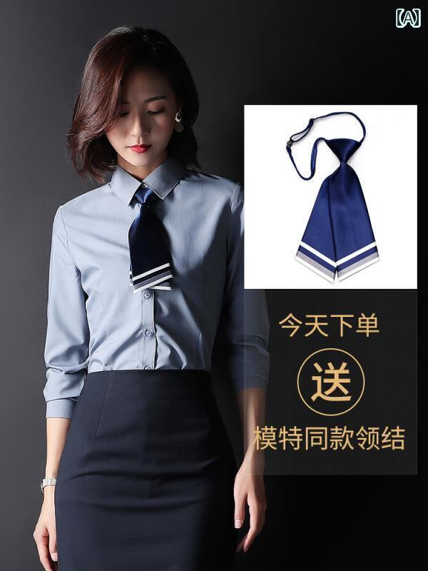 レディース ワーク ウェア 女性用 高級 ビジネス スーツ エレガントな 婦人用 作業着 郵便 銀行 シャツ スリムフィット アイロン 不要..