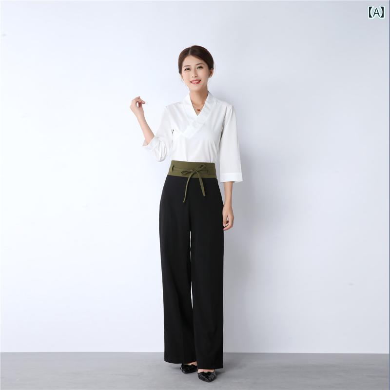 レディース ワーク ウェア 美容師 作業着 春夏 スパ 健康 センター 技術者 フットマッサージ 服 フット..