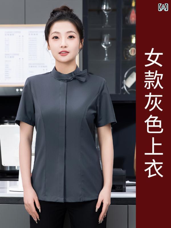 女性用 仕事服 ビジネス 洋食 レストランの ウェイター 作業着 夏用 高級 ホテル ケータリング コーヒ..