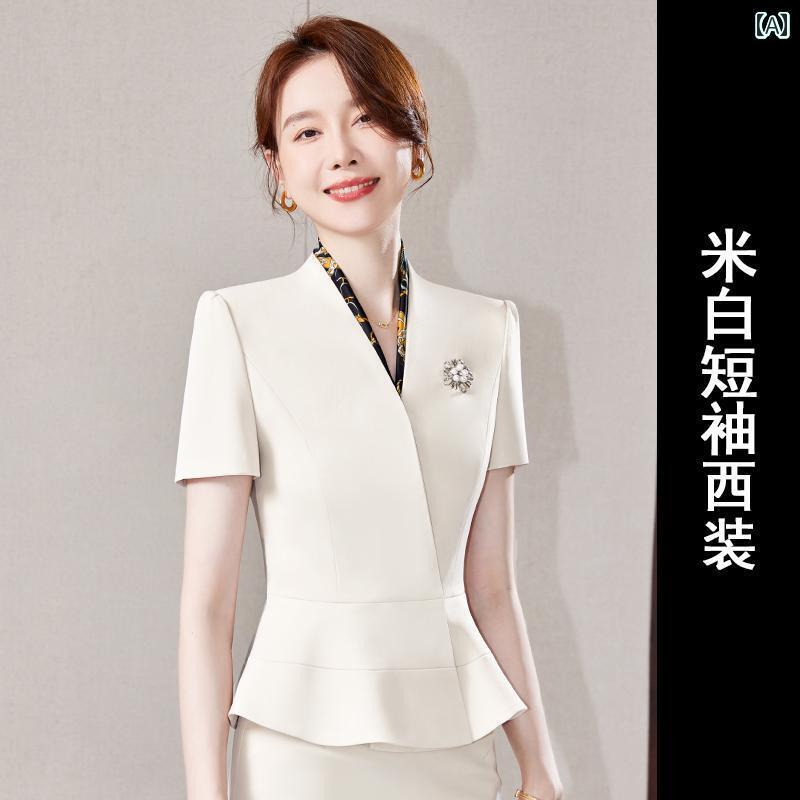 女性用 仕事服 ビジネス スーツ セット レディース プロ スモール 放送 司会者 フォーマルウェア 美容師 サロン 受付 仕事 着 秋