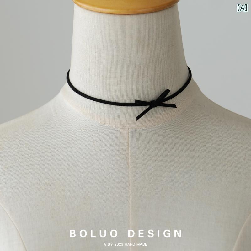 レディース チョーカー アクセサリー パイナップル ブラック ナロー スエード チョーカーリボン スウィート クール ホット ガール 鎖骨 チェーン シンプル ネックレス