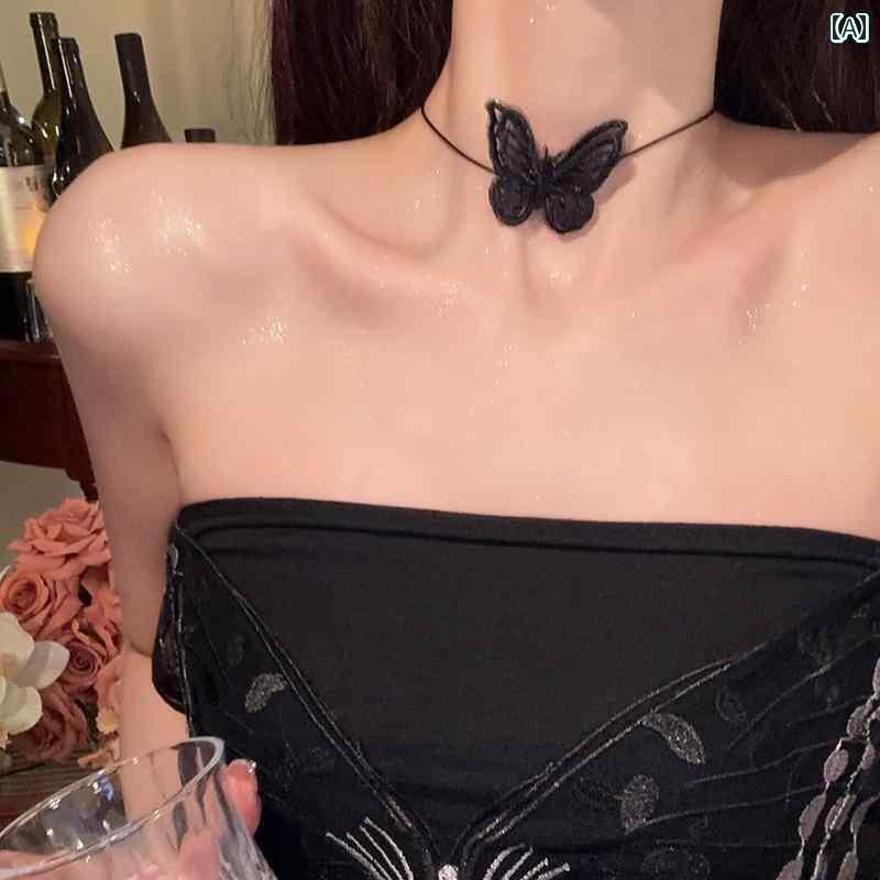 レディース チョーカー アクセサリー 女性用 ロリータ ネックレス ホワイト レース パールネックレス 女の子 首輪 ネック ストラップ スーパー フェアリー 鎖骨 チェーン 首 飾り