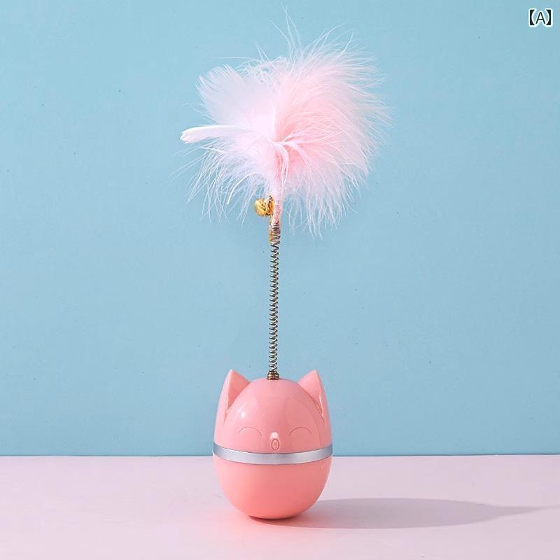 猫用 おもちゃ かわいい 猫の おもちゃ タンブラー 猫 ティーザー 羽 ベル セルフ エンターテイメント ターン テーブル ツール 歯が 生える 子猫の