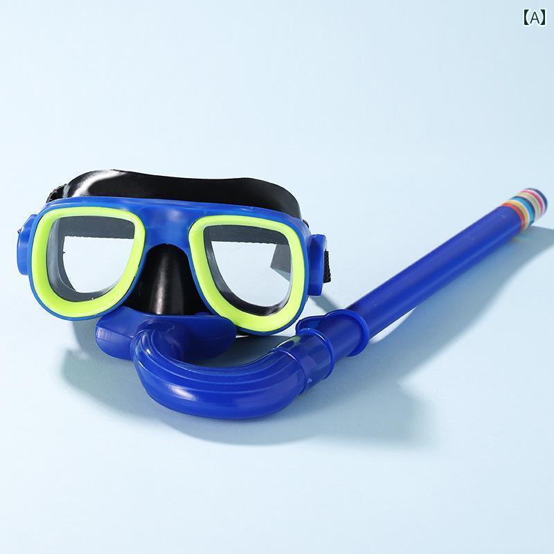 シュノーケリング マリン スポーツ 子供用 ダイビング ゴーグル シュノーケルセット 水泳用 大型 フレ..