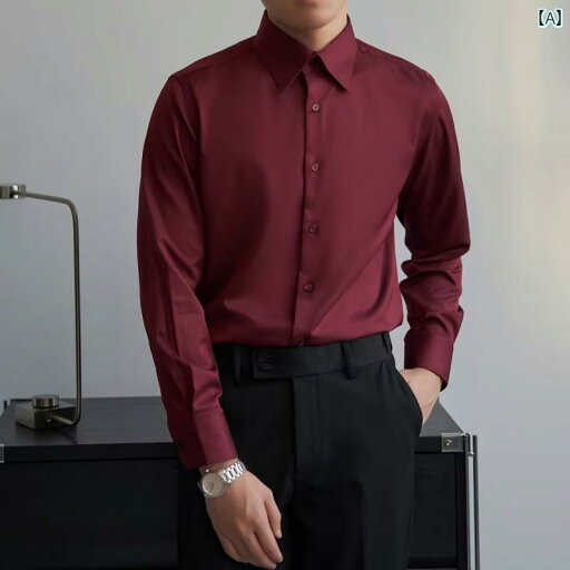 Yシャツ ワークシャツ メンズ 春の メンズ レッド シャツ スリムフィット ウェディング 花婿の 付添 人 トップス ビジネス ワークカジュアル ファッション 伸縮性の ある Yシャツ ワークシャツ メンズ 春の メンズ レッド シャツ スリムフィット ウェディング 花婿の 付添 人 トップス ビジネス ワークカジュアル ファッション 伸縮性の ある