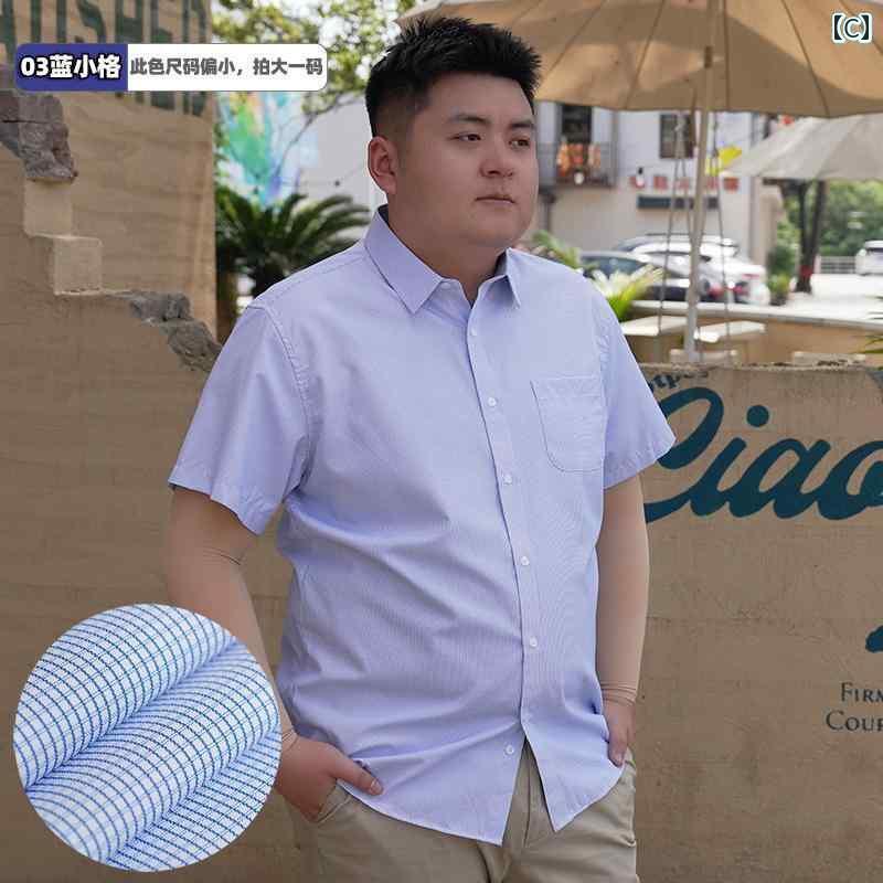 Yシャツ ワークシャツ　メンズ 大きめ サイズメンズ 半袖 シャツ ビジネスワーク ワークウェア ストライプシャツ 特大 プラス マン ブラザー 紳士服