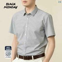 Yシャツ ワークシャツ メンズ 2025夏 コットン ブルー グレー チェック シャツ メンズ 半袖 液体 アンモニア フォーマル ビジネス カジュアル