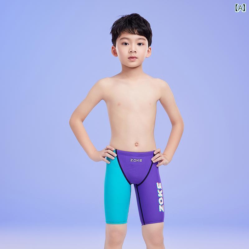 男の子用 水着 パンツ Zoke 子供用 水着 5点 式 プロ 水泳 トレーニング用 速乾中 大型 競技用 男の子..