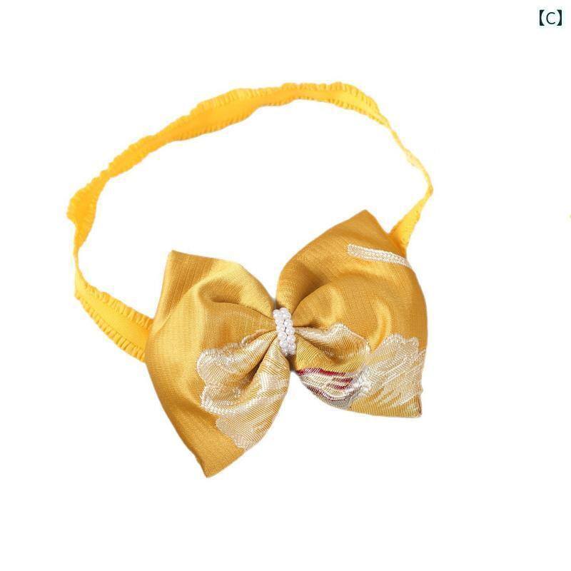 かわいい ベビー用 ヘアアクセサリー Guangjingling 金色の レトロ リボン チャイナ風 女の 赤ちゃんの ヘア バンド 1歳の ドレス 唐装 ヘッド アクセサリー
