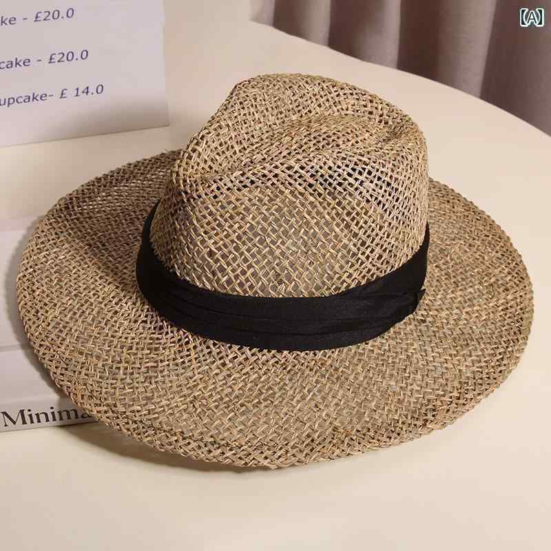 麦わら帽子 涼しい メンズ の 塩 草を 使用 した パナマ 麦わら 帽子 女性用 フランスの バケーション ..
