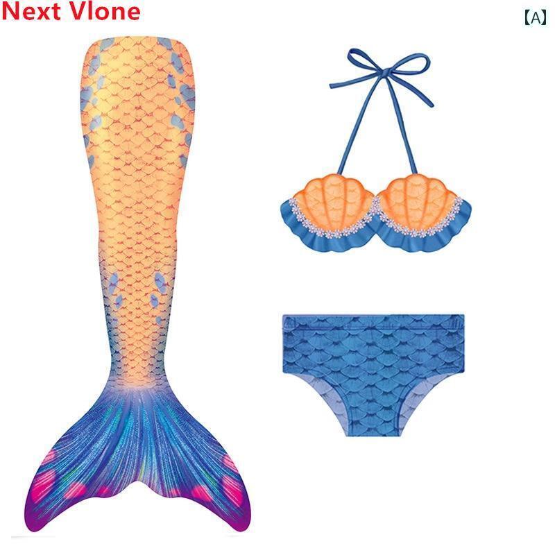 女の子用 かわいい マーメイド ブリ ティッシュ ネクスト Vlone ガールズ マーメイド テール 温泉 水着..