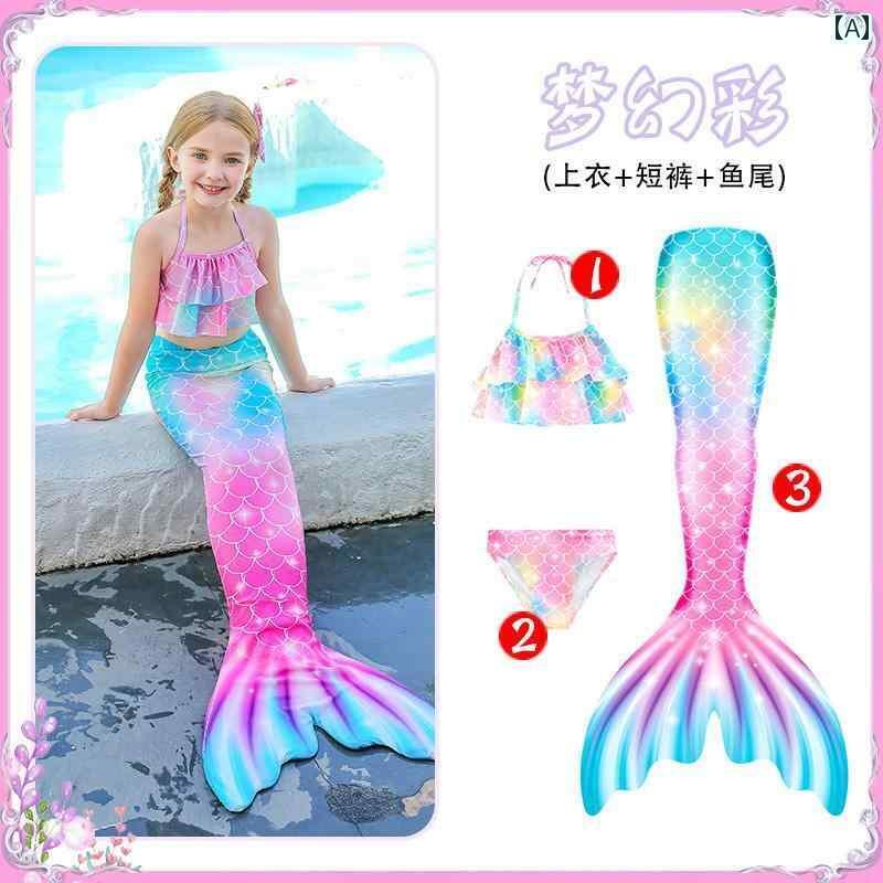 女の子用 かわいい マーメイド 2024年 マーメイド テール 子供用 スプリット 水着 プリンセス ドレス 女の子 服