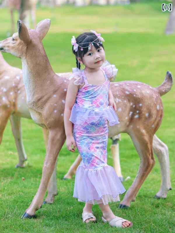 女の子用 かわいい マーメイド 人魚の 水着 子供用 夏用 温泉 プリンセス ドレス ベビー 女の子用 しっ..
