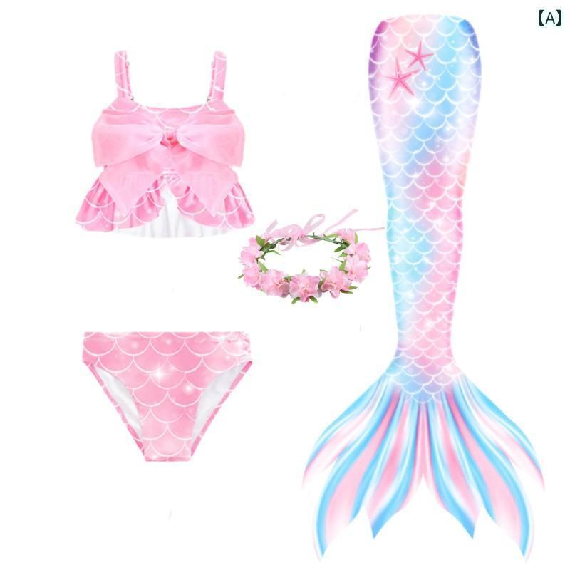 女の子用 かわいい マーメイド マーメイド テール 子供服 水着 女の子 スプリット ベビー プリンセス ドレス ビキニ サマー