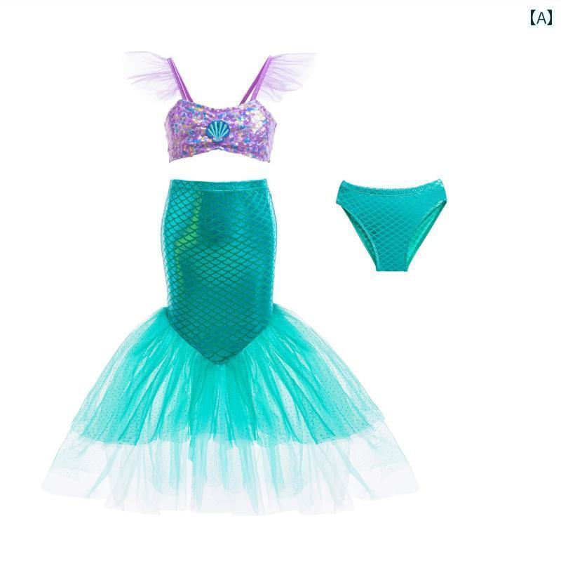 女の子用 かわいい マーメイド Tongting ガールズ マーメイド スプリット 水着 2025年 子供用 女の子 ..