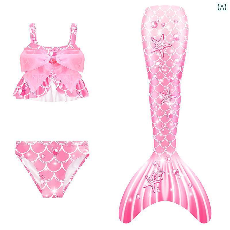 女の子用 かわいい マーメイド マーメイドプリンセスドレス 女の子用 水着 ベビー サマー ビーチ スプリット ビキニ マーメイド テール スイミング スカート