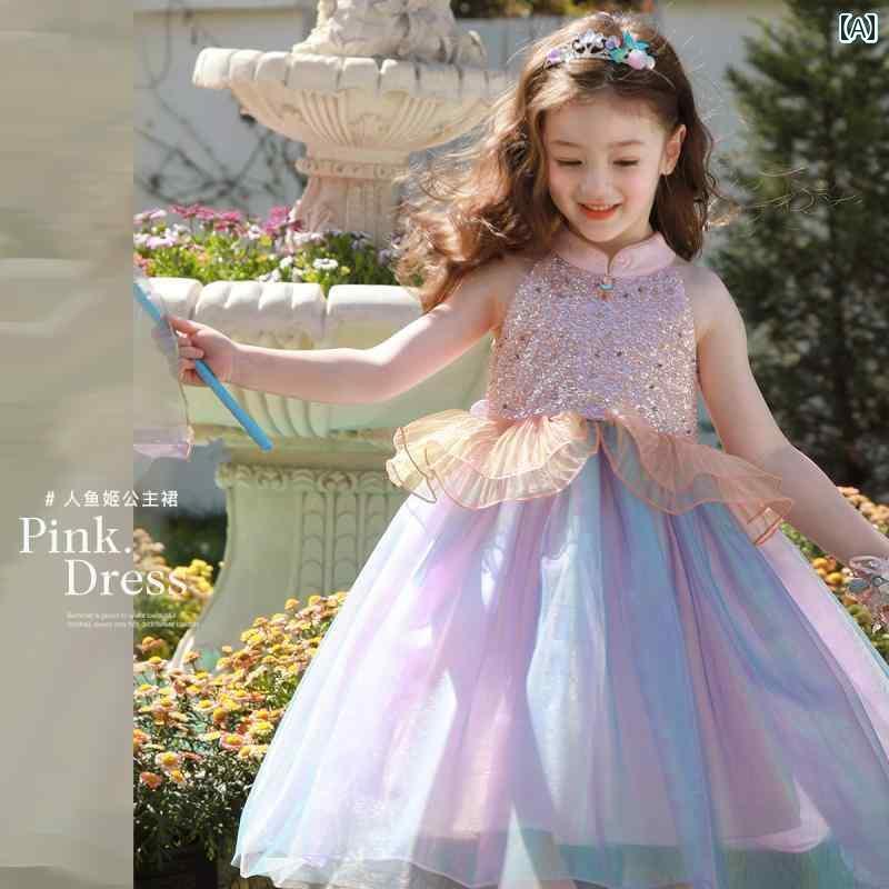 マーメイド キッズ用 かわいい 女の子 美しい プリンセス ドレスの 夏 ドリア マーメイド ジ 子供 赤ち..