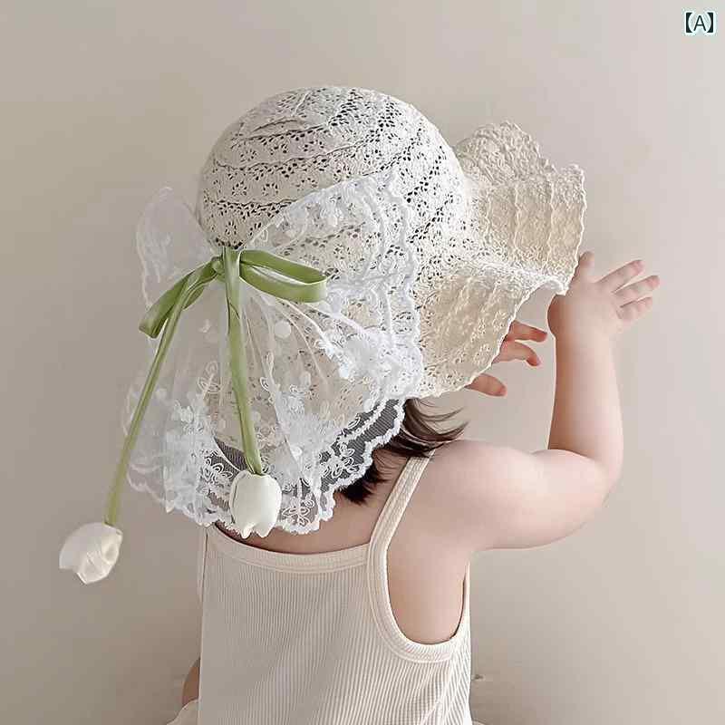 キッズ かわいい 麦わら帽子 子供用 サンハット 女の子 2025夏 ビーチ キュート スイート リボン