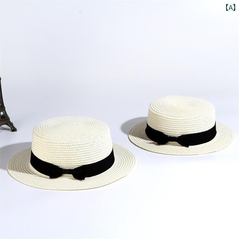 キッズ かわいい 麦わら帽子 子供の 麦わら 帽子 日焼け防止 男の子 折りたたみ 夏の ビーチ 太陽の 親..