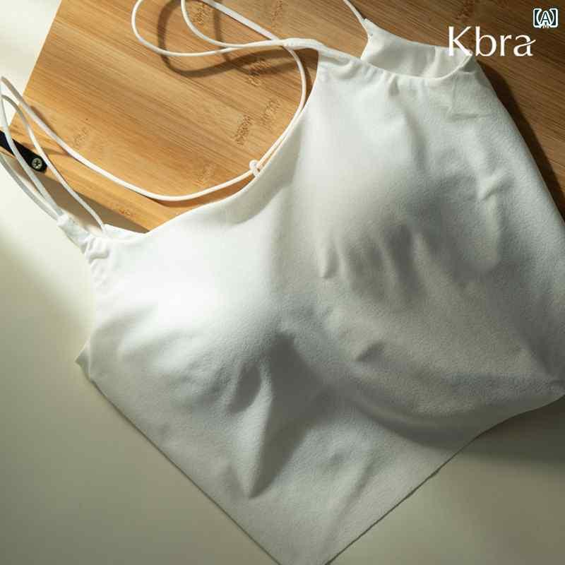 インナー キャミソール レディース Kbra スパゲッティ ストラップ クロス 美しい バックの キャミソール 女性用 夏用 胸 パッド 付き スリムフィット ベース デザイア トップ