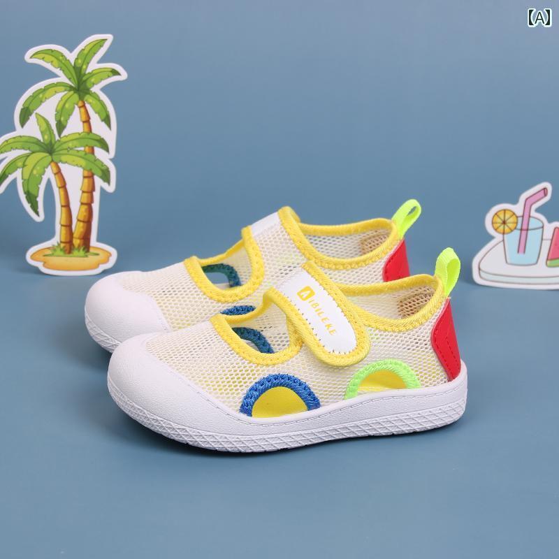 快適 キッズ用 シューズ 2025夏 男の子と 女の子 子供用 サンダル 幼稚園用 室内 履き メッシュ 通気性..