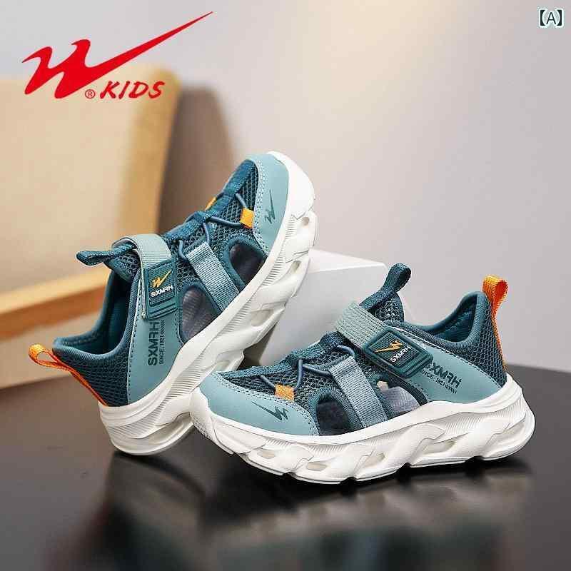 快適 キッズ用 シューズ ダブル スター 子供 靴 2025夏の 男の子 用 包 頭 スポーツ サンダル 通気性の..