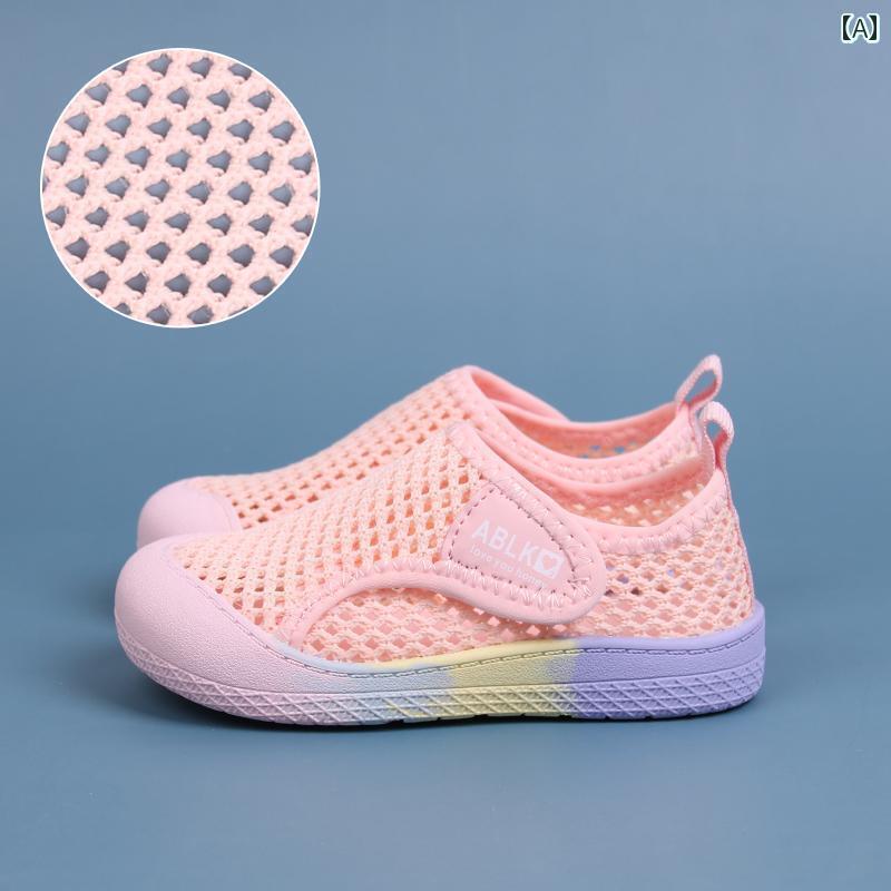 快適 キッズ用 シューズ 夏の 幼稚園 室内 靴 子供 通気性 メッシュ 男の子と 女の子 シングル シュー..