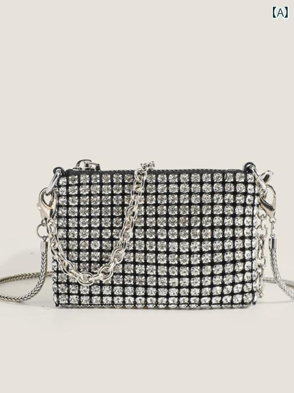 小物 アクセサリー バッグ レディース クロスボーダー ライン ストーンバッグ ミニ コインケースな フ..