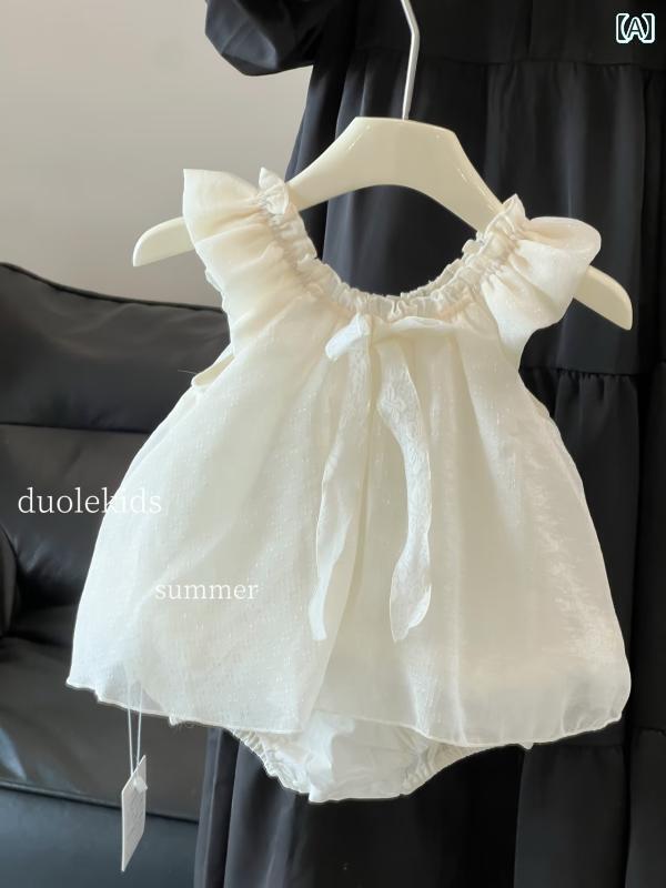 かわいい ドレス ベビー ランナウェイ プリンセス スタイル ベビー 服 夏服 女の子 ロンパース ハイハイ ドレス 1歳 チュチュ スカート ガーゼ