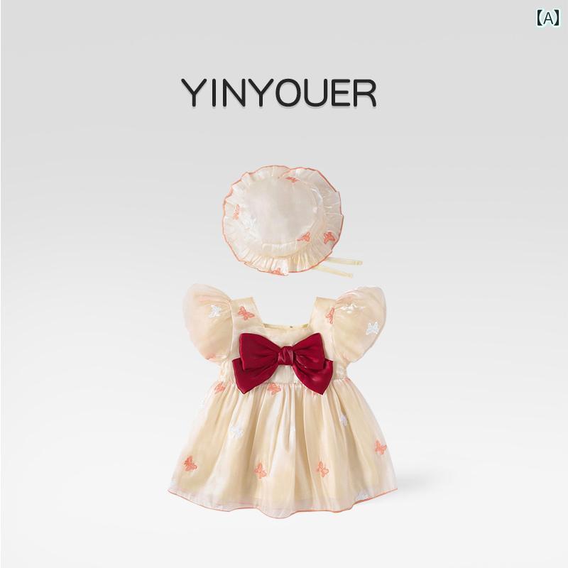 かわいい ドレス ベビー 女児用 サマー ドレス ベビー用 サマーウェア 100日 1歳 月齢 1ヶ月 幼児用 ロ..